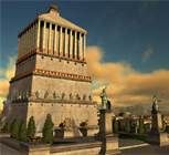 06 - El Mausoleo de Halicarnaso. Construido hacia 353 a. C. y situado en la ciudad griega de Halicarnaso, actual Bodrum (Turquía). Se mantuvo en pie a lo largo de los siglos, pero una serie de terremotos hizo que hacia 1404 ya hubiera quedado reducido a ruinas.